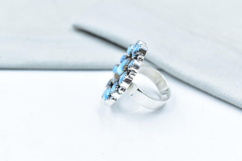 Handmade Golden Hill Turquoise & Sterling Silver Ring Adjustable Ring