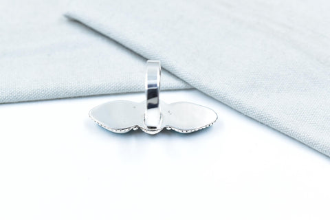 Handmade White Water Turquoise Sterling Silver Adjustable Ring