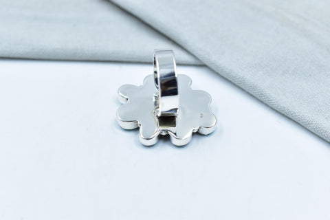 Handmade White Water Turquoise Sterling Silver Adjustable Ring