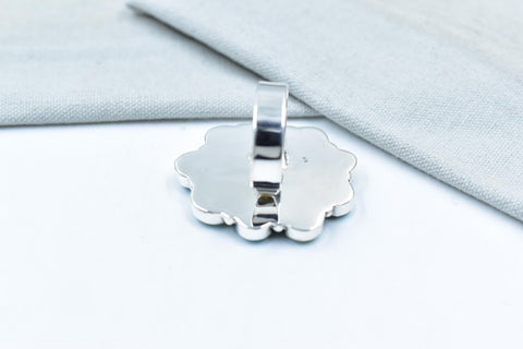 Handmade White Water Turquoise Sterling Silver Adjustable Ring