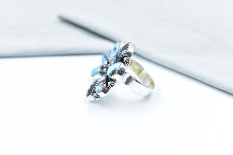 Handmade Golden Hill Turquoise & Sterling Silver Ring Adjustable Ring
