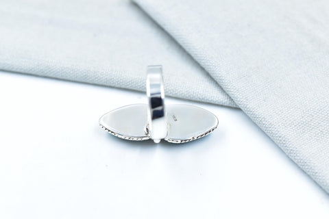 Handmade White Water Turquoise Sterling Silver Adjustable Ring