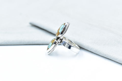 Handmade Number 8 Turquoise & Sterling Silver Adjustable Ring