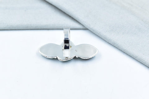 Handmade Number 8 Turquoise & Sterling Silver Adjustable Ring