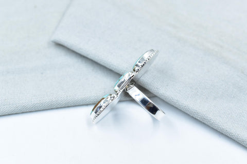Handmade Number 8 Turquoise & Sterling Silver Adjustable Ring