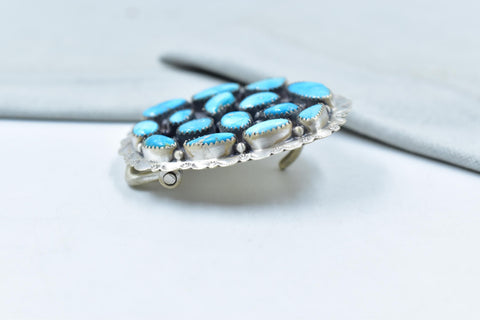 Handmade Blue Ridge Turquoise & Sterling Silver Belt Buckle