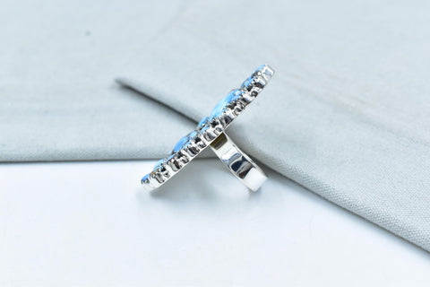 Handmade Golden Hill Turquoise & Sterling Silver Ring Adjustable Ring