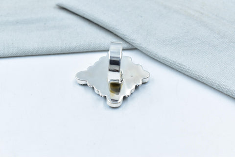 Handmade Golden Hill Turquoise & Sterling Silver Ring Adjustable Ring