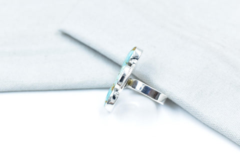 Handmade Number 8 Turquoise & Sterling Silver Adjustable Ring