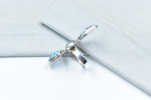 Handmade Golden Hill Turquoise & Sterling Silver Ring Adjustable Ring