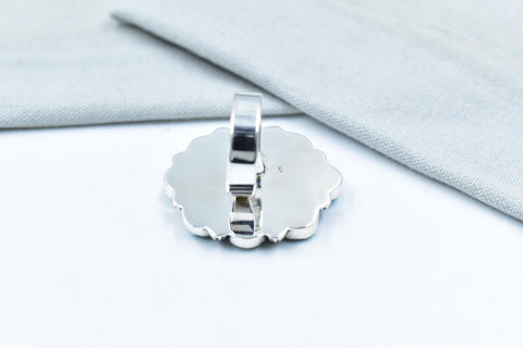 Handmade White Water Turquoise Sterling Silver Adjustable Ring