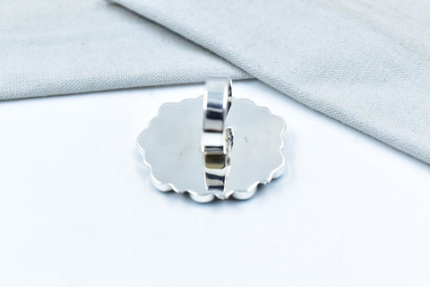 Handmade White Water Turquoise Sterling Silver Adjustable Ring