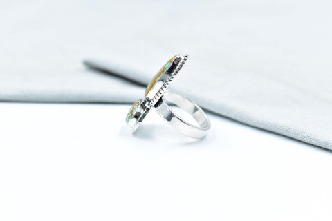Handmade Number 8 Turquoise & Sterling Silver Adjustable Ring