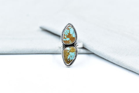 Handmade Number 8 Turquoise & Sterling Silver Adjustable Ring