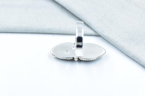 Handmade Number 8 Turquoise & Sterling Silver Adjustable Ring