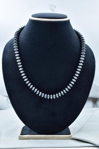 Handmade 10MM Sterling Silver Saucer Pearl Beaded Necklace