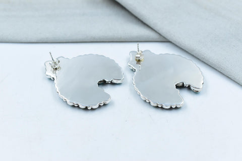 Handmade Mojave Turquoise & Sterling Silver Post Stud Earrings