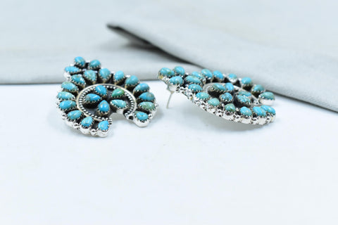 Handmade Mojave Turquoise & Sterling Silver Post Stud Earrings