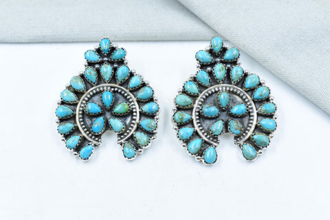 Handmade Mojave Turquoise & Sterling Silver Post Stud Earrings