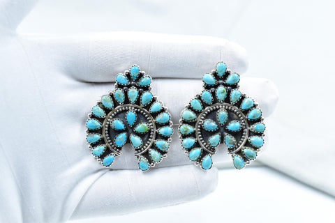 Handmade Mojave Turquoise & Sterling Silver Post Stud Earrings