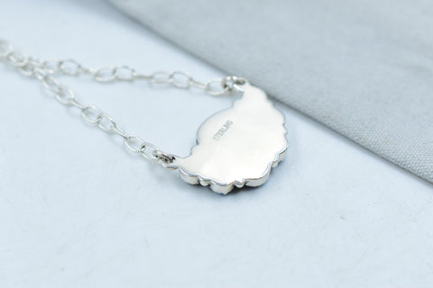 Handmade Golden Hill Turquoise & Sterling Silver Necklace with 18 inch Adjustable Chain