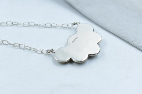 Handmade White Buffalo & Sterling Silver Necklace with 20 inch Adjustable Chain