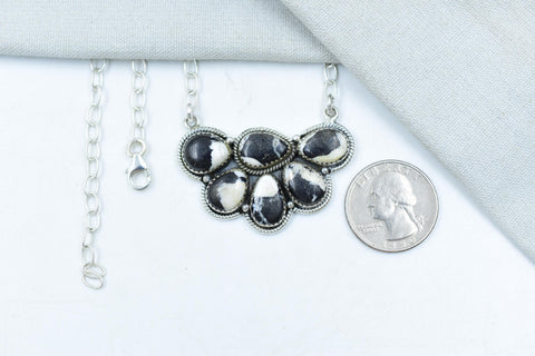 Handmade White Buffalo & Sterling Silver Necklace with 20 inch Adjustable Chain