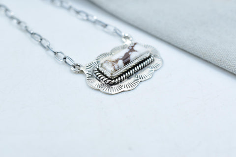 Handmade Wild Horse & Sterling Silver Necklace with 18 inch Adjustable Chain