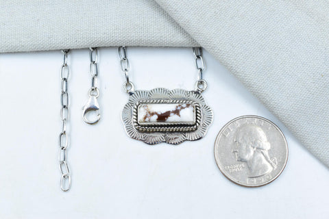 Handmade Wild Horse & Sterling Silver Necklace with 18 inch Adjustable Chain