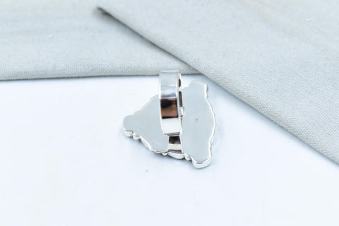 Handmade Pink Conch, Pearl & Sterling Silver Adjustable Ring