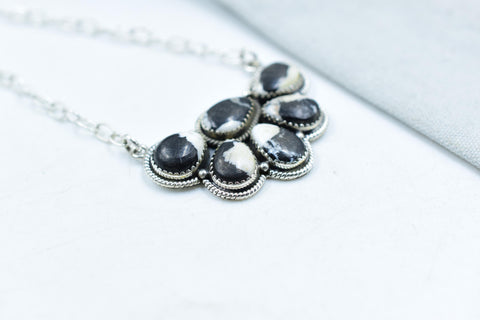 Handmade White Buffalo & Sterling Silver Necklace with 20 inch Adjustable Chain