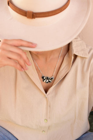 Handmade White Buffalo & Sterling Silver Necklace with 20 inch Adjustable Chain
