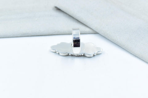 Handmade Pink Conch, Pearl & Sterling Silver Adjustable Ring