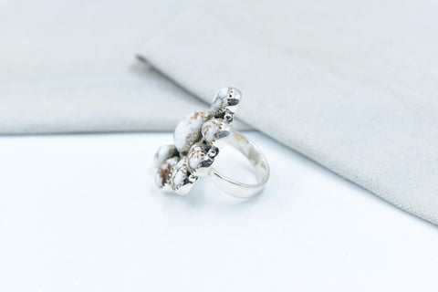 Handmade Wild Horse & Sterling Silver Adjustable Cactus Ring