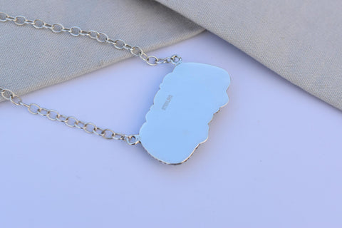 Handmade Blue Ridge Turquoise & Sterling Silver Necklace with 18 inch Adjustable Chain