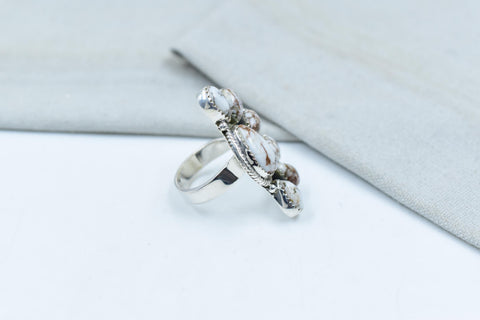 Handmade Wild Horse & Sterling Silver Adjustable Cactus Ring