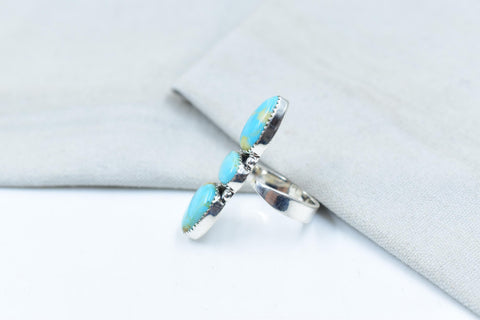 Handmade Kingman Turquoise & Sterling Silver Adjustable Ring