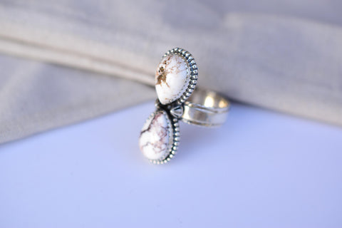 Handmade Wild Horse & Sterling Silver Adjustable Ring