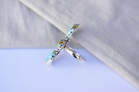 Handmade Number 8 Turquoise & Sterling Silver Adjustable Ring