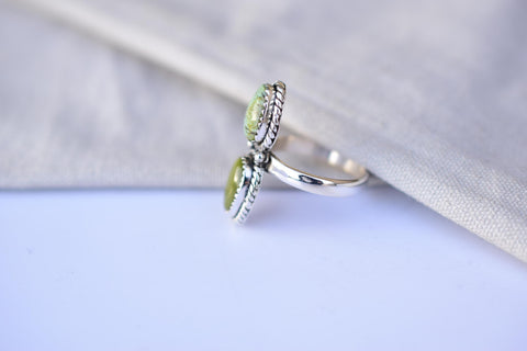 Handmade Royston Turquoise & Sterling Silver Ring Adjustable Ring