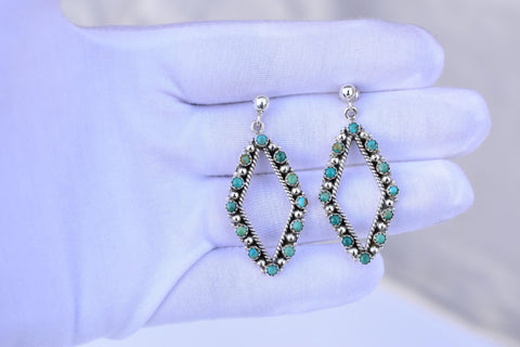 Handmade Mojave Turquoise & Sterling Silver Post Stud Earrings