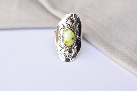 Handmade Palomino Turquoise & Sterling Silver Adjustable Ring