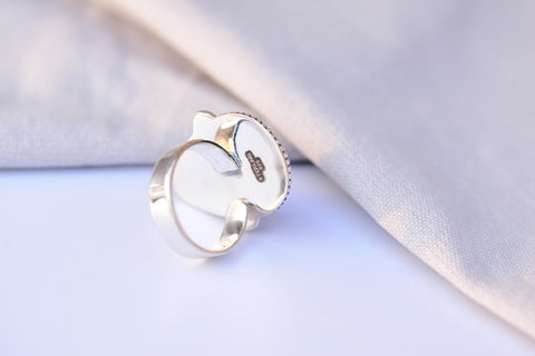 Handmade Blue Moon Turquoise & Sterling Silver Adjustable Ring