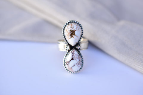 Handmade Wild Horse & Sterling Silver Adjustable Ring