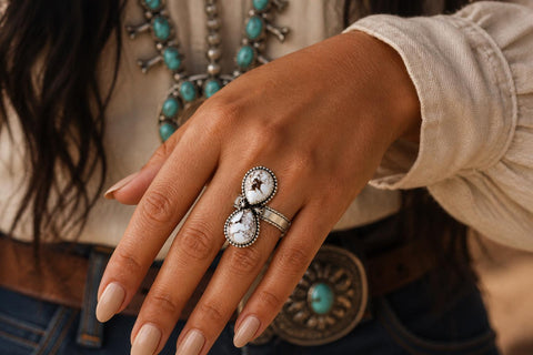 Handmade Wild Horse & Sterling Silver Adjustable Ring
