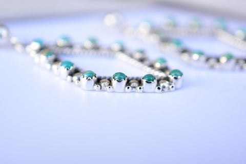 Handmade Mojave Turquoise & Sterling Silver Post Stud Earrings