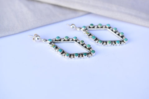Handmade Mojave Turquoise & Sterling Silver Post Stud Earrings