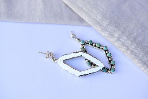 Handmade Mojave Turquoise & Sterling Silver Post Stud Earrings