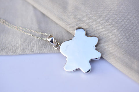 Handmade Black Jack Turquoise & Sterling Silver Pendant with 16 inch Adjustable Chain
