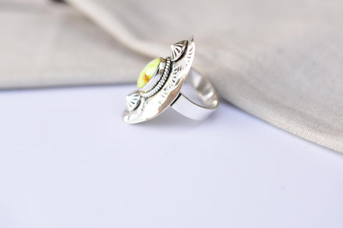 Handmade Palomino Turquoise & Sterling Silver Adjustable Ring